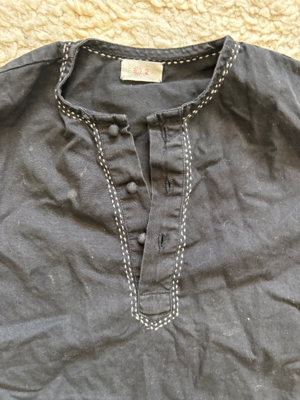 Ketiketa Blouse Top Black Baby Toddler Girl Boy 2 years